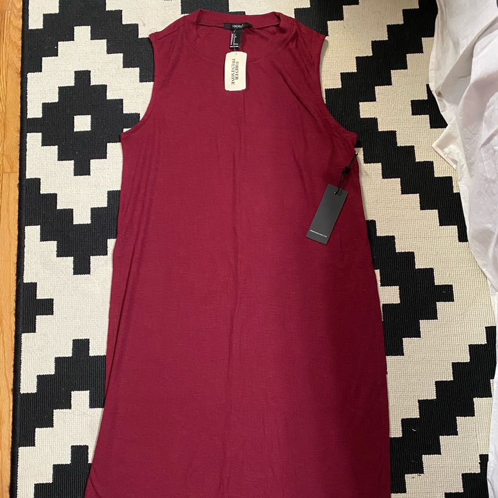 Forever 21 Maroon Sleeveless long Tunic top